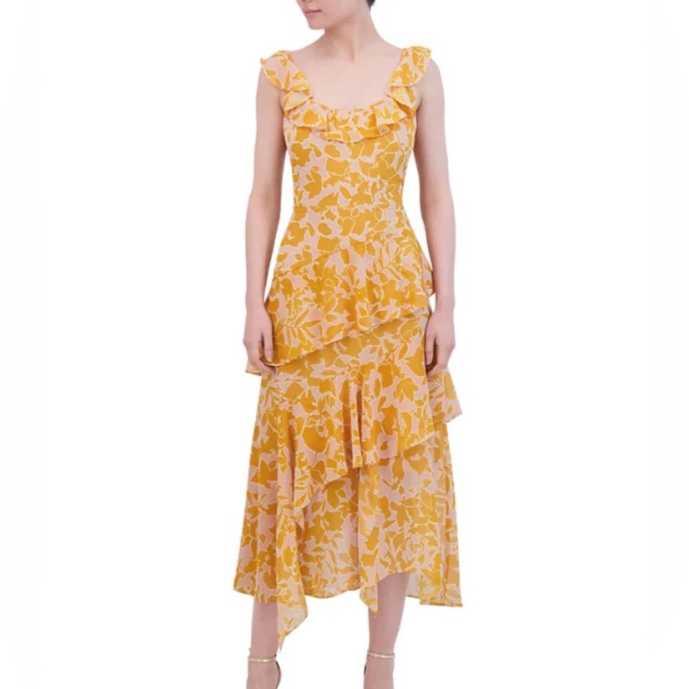 NWT BCBGMAXAZRIA Tiered Midi Dress Size 6